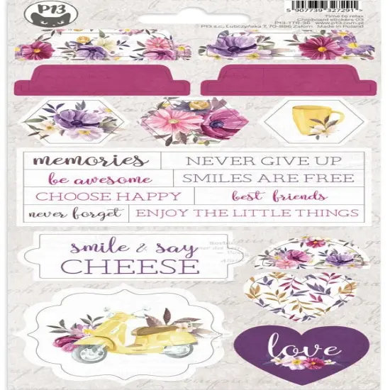 Time To Relax Chipboard Stickers 4"X8"-#03 {1}