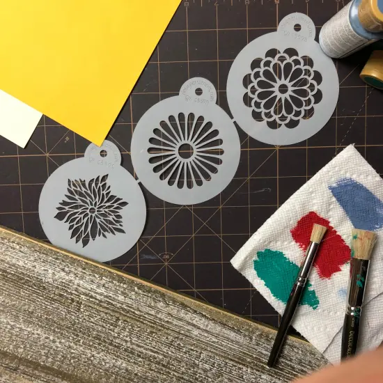 Modern Flower Cookie Stencil Set | C559 by Designer Stencils | Cookie Decorating Tools | Baking Stencils for Royal Icing, Airbrush, Dusting Powder | Reusable Plastic Food Grade Stencil for Cookies | Easy to Use & Clean Cookie Stencil {5}