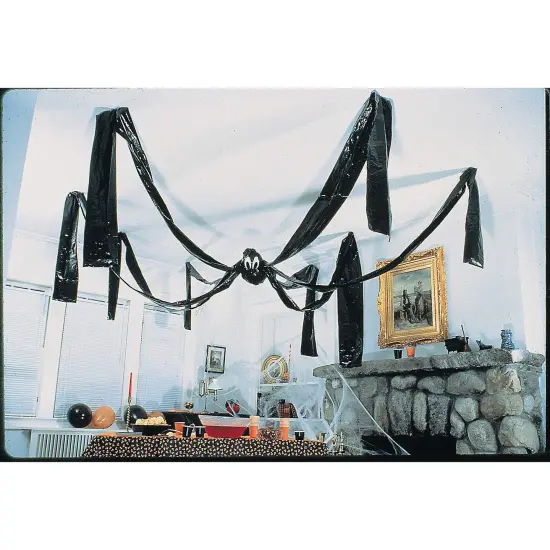 Fun Express Hanging Halloween Plastic Spider, 20 Foot, Black {1}