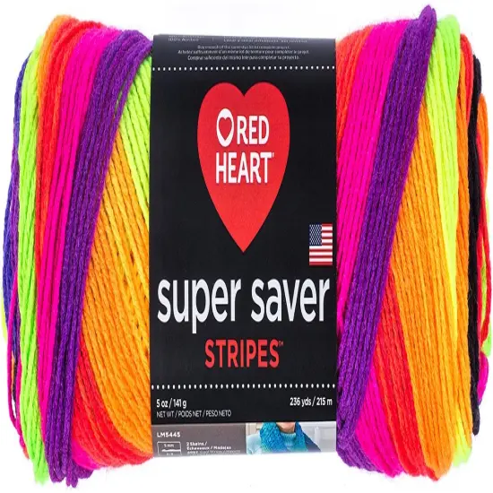 Multipack of 12 - Red Heart Super Saver Yarn-Bright Stripe {2}