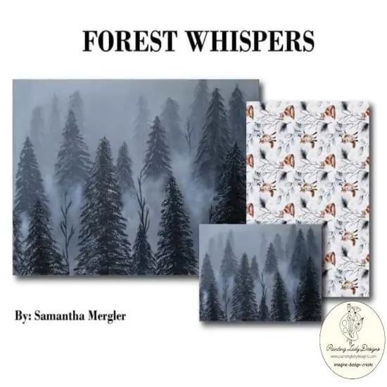 Forest Whispers Art Paper for Decoupage and Mixed Media - Original Art by Samantha Mergler {1}