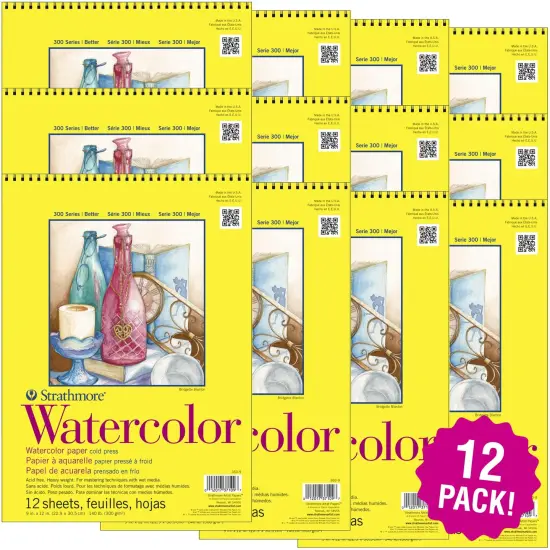 Multipack of 12 - Strathmore Watercolor Spiral Paper Pad 9"X12"-12 Sheets {1}