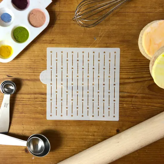 Stars and Stripes Cookie & Craft Stencil | CM035 by Designer Stencils | Cookie Decorating Tools | Baking Stencils for Royal Icing, Airbrush, Dusting Powder | Craft Stencils for Canvas, Paper, Wood | Reusable Food Grade Stencil {2}