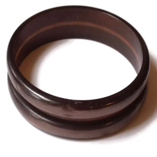 Vintage Brown Plastic Bangle Bracelet {2}