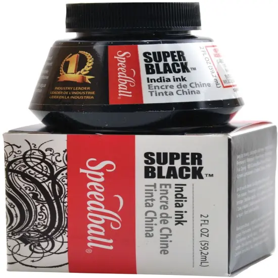 Multipack of 12 - Speedball Super Black India Ink-2oz {2}