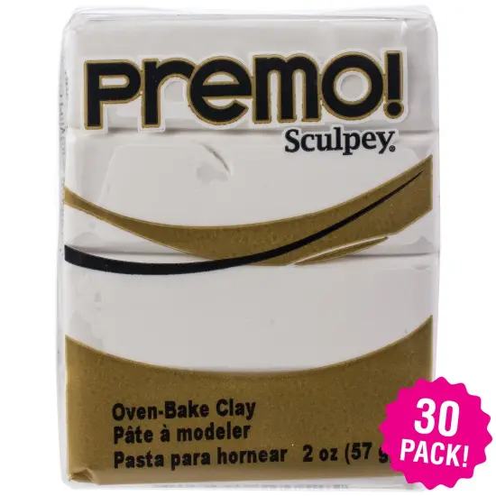 Multipack of 30 - Premo Sculpey Polymer Clay 2oz-White {1}