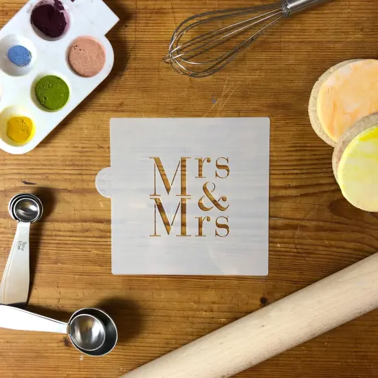 Mrs & Mrs Cookie & Craft Stencil | CM039 by Designer Stencils | Cookie Decorating Tools | Baking Stencils for Royal Icing, Airbrush, Dusting Powder | Craft Stencils for Canvas, Paper, Wood | Reusable Food Grade Stencil {5}