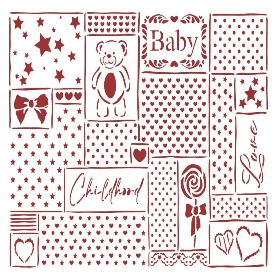 Stamperia Stencil D 7.87"X5.91"-Patchwork, Day Dream {1}