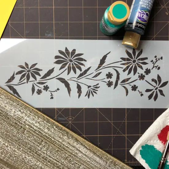 Daisy and Forget Me Not Flower Cake Stencil Side | C547 by Designer Stencils | Stencils for Royal Icing, Airbrush, Dusting Powder | {4}