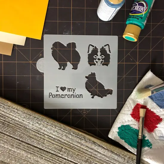 I Love My Pomeranian Cookie & Craft Stencil | CM107 by Designer Stencils | Cookie Decorating Tools | Baking Stencils for Royal Icing, Airbrush, Dusting Powder | Craft Stencils for Canvas, Paper, Wood | Reusable Food Grade Stencil {2}