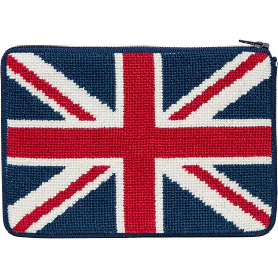 Stitch & Zip Needlepoint Purse/Cosmetic Case Kit - SZ609 British Flag Multicolor {1}