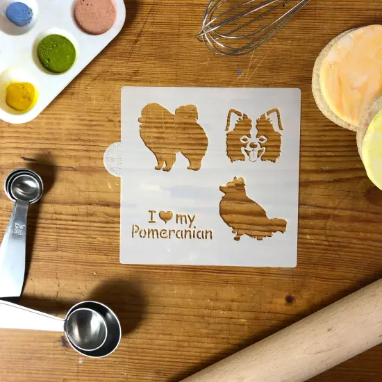 I Love My Pomeranian Cookie & Craft Stencil | CM107 by Designer Stencils | Cookie Decorating Tools | Baking Stencils for Royal Icing, Airbrush, Dusting Powder | Craft Stencils for Canvas, Paper, Wood | Reusable Food Grade Stencil {3}