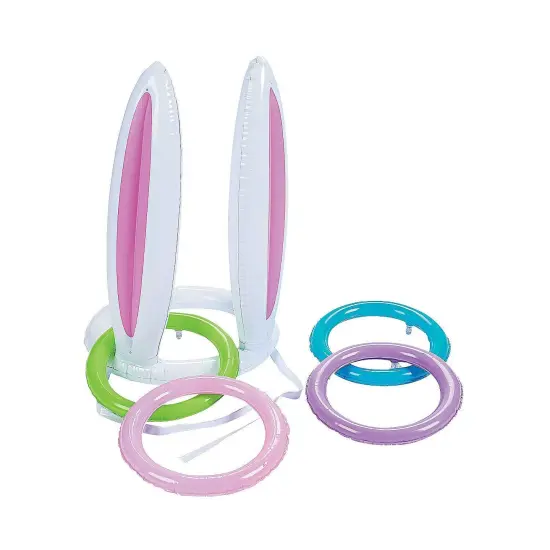 Fun Express Bunny Ears Inflate Ring Toss for Easter (5 Pieces/Set) Inflatable Party Game {1}