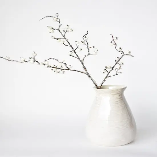 29" Faux Iced White Berry Stem {4}