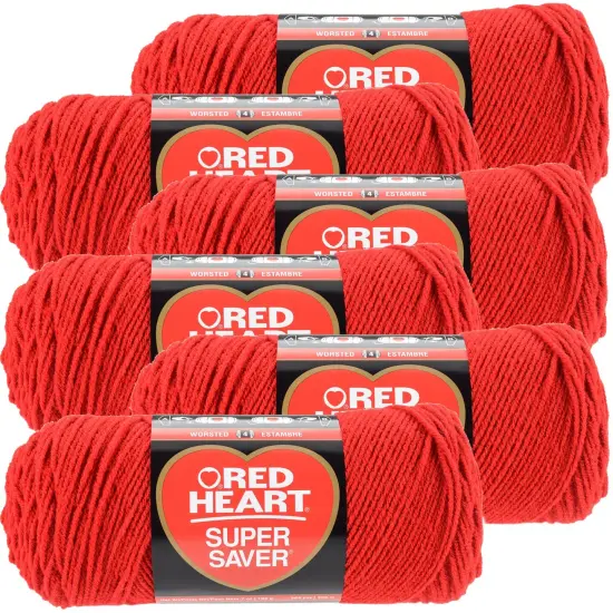 Multipack of 6 - Red Heart Super Saver Yarn-Cherry Red {1}