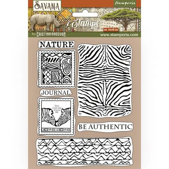 Stamperia Cling Rubber Stamp 5.5"X7"-Zebra Texture, Savana {1}