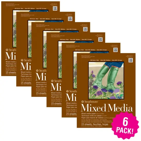 Multipack of 6 - Strathmore Mixed Media Vellum Paper Pad 11"X14"-15 Sheets {1}
