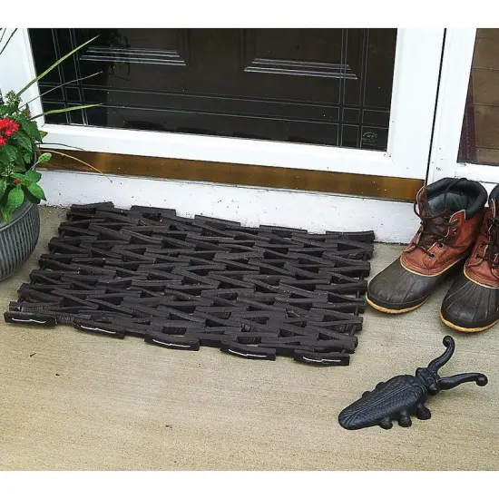 Norman Librett Recycled Heavy Duty Outdoor Rubber Tire Doormat, 27 x 16 in {1}