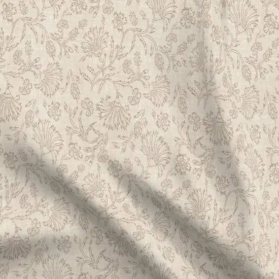Various Fabrics by the Yard or Fat Quarter Boho Taupe Floral Bohemian Neutral Faux Woven Look Rustic Flowers India Inspired Custom Printed Fabric by Spoonflower {5}