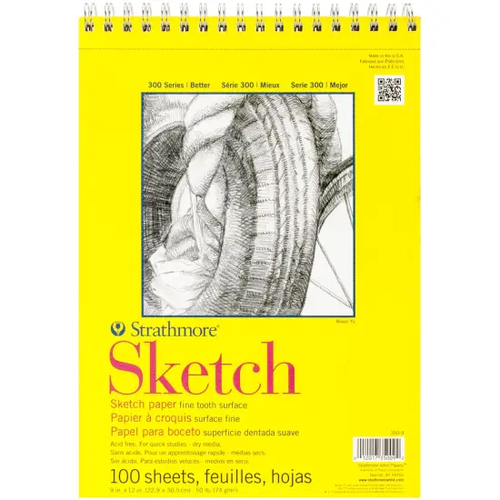 Strathmore Sketch Spiral Paper Pad 9"X12"-100 Sheets {3}