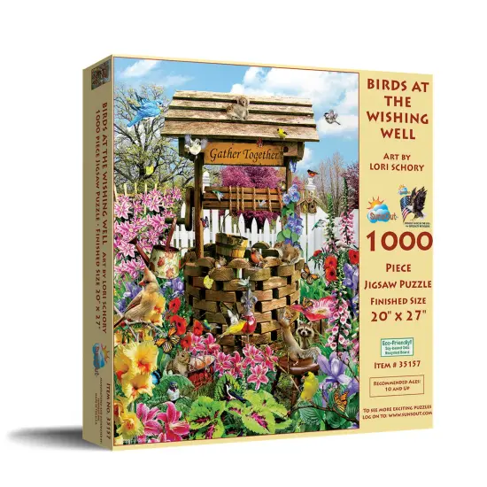 Sunsout Birds at the Wishing Well 1000 pc Jigsaw Puzzle 35157 {3}