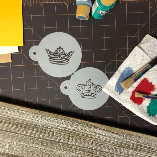 Royal Crowns Cookie Stencil Set | C586 by Designer Stencils | Baking Stencils for Royal Icing, Airbrush, Dusting Powder | {6}