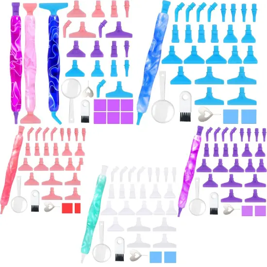 5D Diamond Painting Drill Pen, Rhinestone Gem Picker Tool Kit for Adults & Nail Art Hot pink {6}