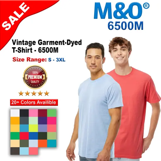 M&O&reg; Vintage Garment-Dyed Crew Neck Short Sleeve T-Shirt Blossom {2}