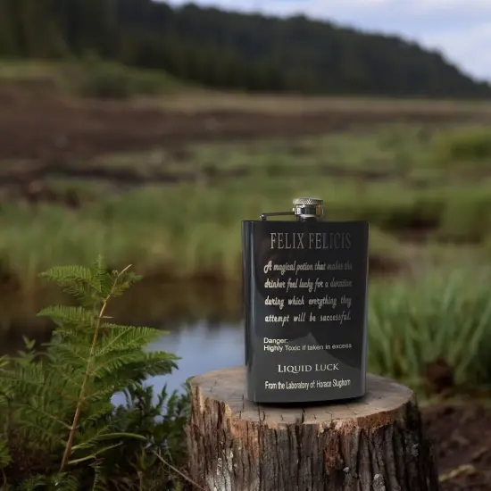 8oz BLACK Felix Felicis black flask {6}