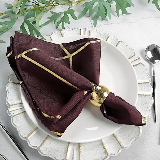 20" Design Polyester Dinner Table Napkins Burgundy {1}