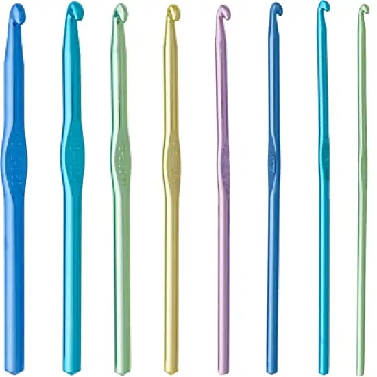 Crochet Set Alum Sz Notion, Hook sizes: 3.125-6.5 mm, US D-K, Assorted {3}