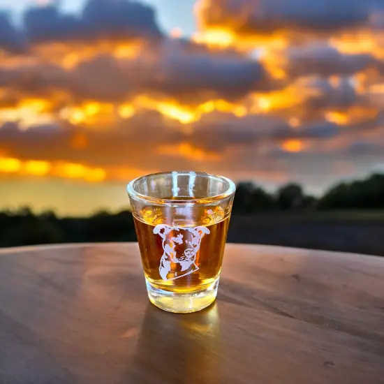 2oz Pit bull dog puppy Shot Glass {4}