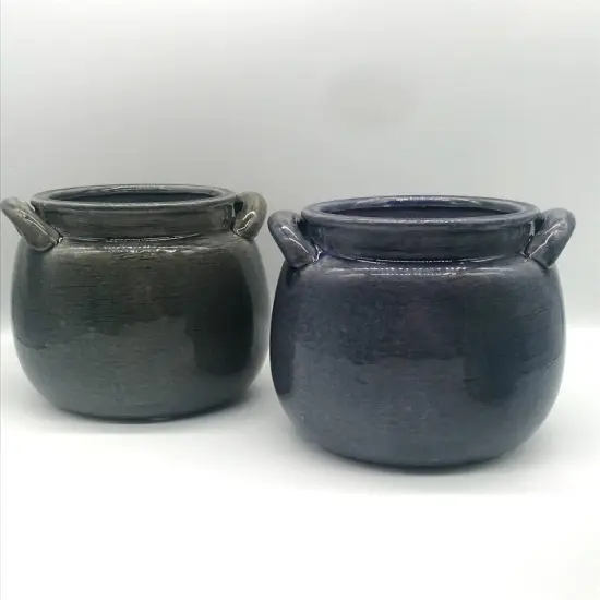 Ceramic Jar Crock Planter - Small WIND Eucalyptus {6}
