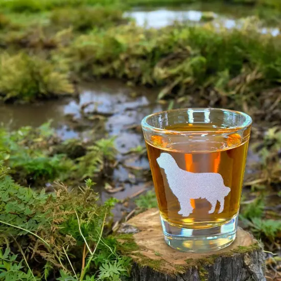 2oz Golden Retriever dog puppy Shot Glass {5}