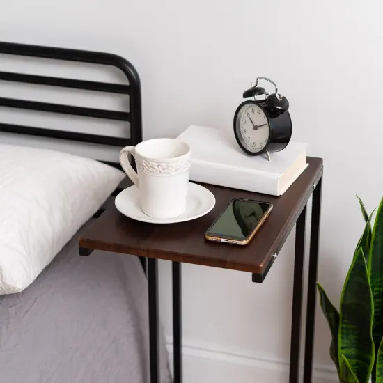 IRIS USA Wood and Metal Side Accent Table, Brown {5}