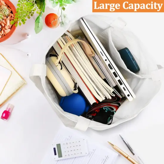 1 Pack Canvas Tote Bag with Zipper Handles for Women Bridesmaid Birthday Wedding Mother Ladies Shopping Gift Bags {4}