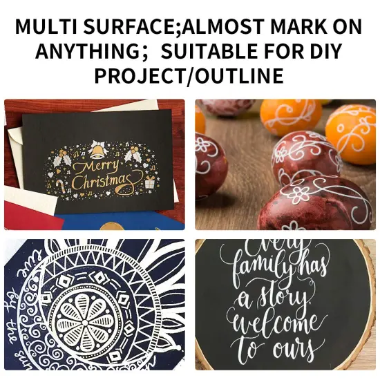 Acrylic Paint Pens, Acrylic Paint Marker for Rock, Wood, Glass, Egg, Shoe,Metal and Ceramic, Fabric, 0.7mm Fine Point Paint Pens, Water Based Art decorating kit (white & Black) {5}