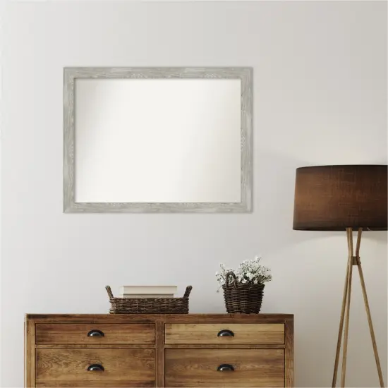 Dove Greywash Narrow Non-Beveled Custom Framed Bathroom Vanity Wall Mirror {4}