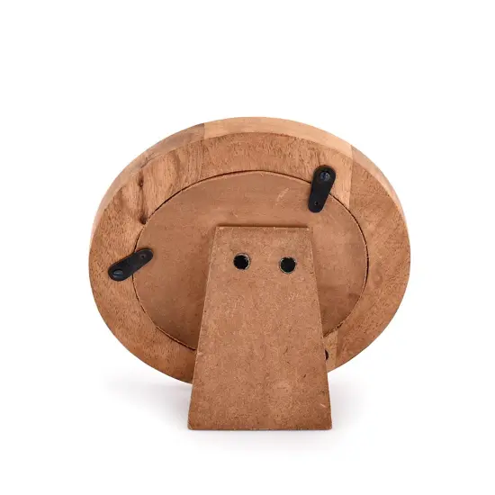 Samhita Round Photo Frame Wooden Stylish Picture Frame Home D&eacute;cor for Tabletop Display, Photo Display Frames. (Photo Size 4" x 4") {3}