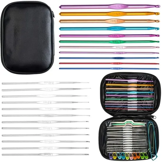 100pcs Tool Set Aluminum Crochet Hooks {1}