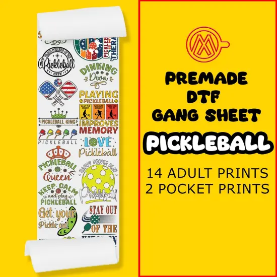 Pickleball Direct-to-Film Transfer Gang Sheets - 22x60 {1}