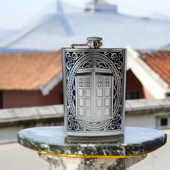 8oz Police Call Box Celtic Stainless Steel Flask {5}