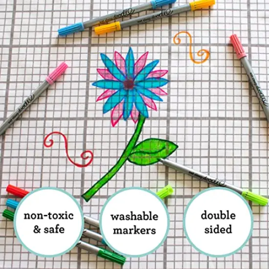10 Pieces Original Doodle Wash-Out Fabric Marker SetDouble-Ended Felt Tip Markers: Pastel Colors {5}