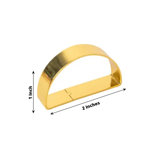 4 Gold 2" Semicircle D-Shaped NAPKIN RINGS {2}