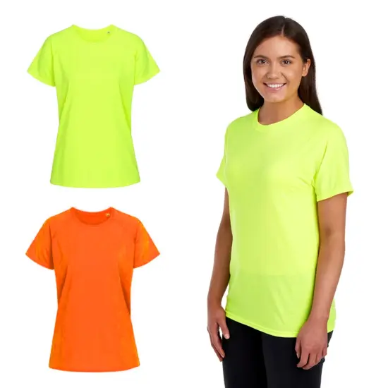 RADYAN&reg; Short Sleeve Safety Crewneck T Shirt with High Visibility for Work Comfort Fit Safety green {2}