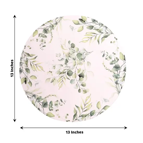 Floral Disposable Paper Charger Plates: Party Decor Green {2}
