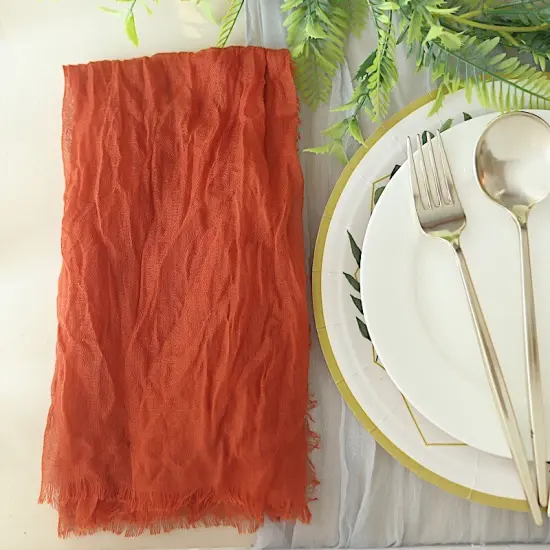 10 Cheesecloth Gauze Cotton Dinner Table Napkins Terracotta {1}