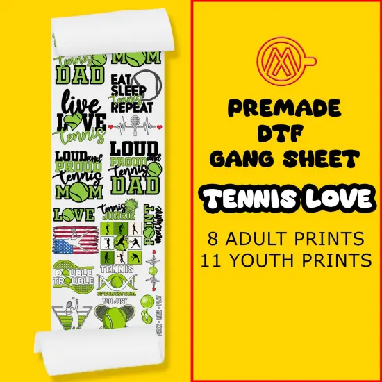 Tennis Love Direct-to-Film Transfer Gang Sheets - 22x60 {1}
