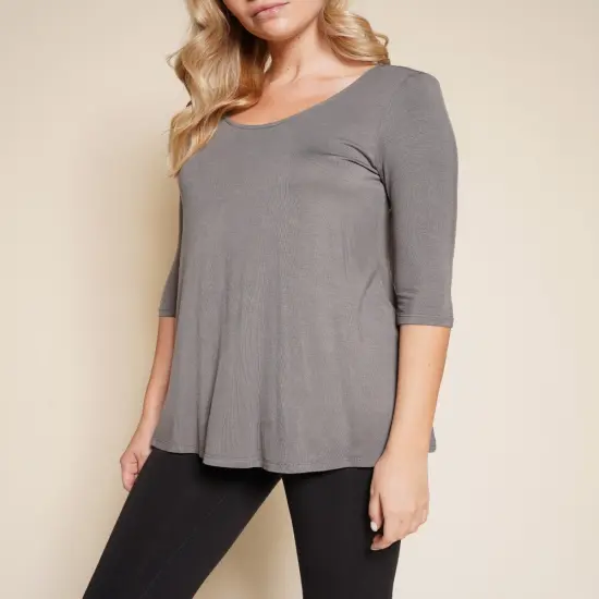 Elbow Tunic Tee For Women | RADYAN&reg; Black {3}