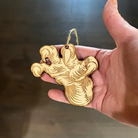 Eagle Talon foot Claw - Raw Wood Ornament {2}